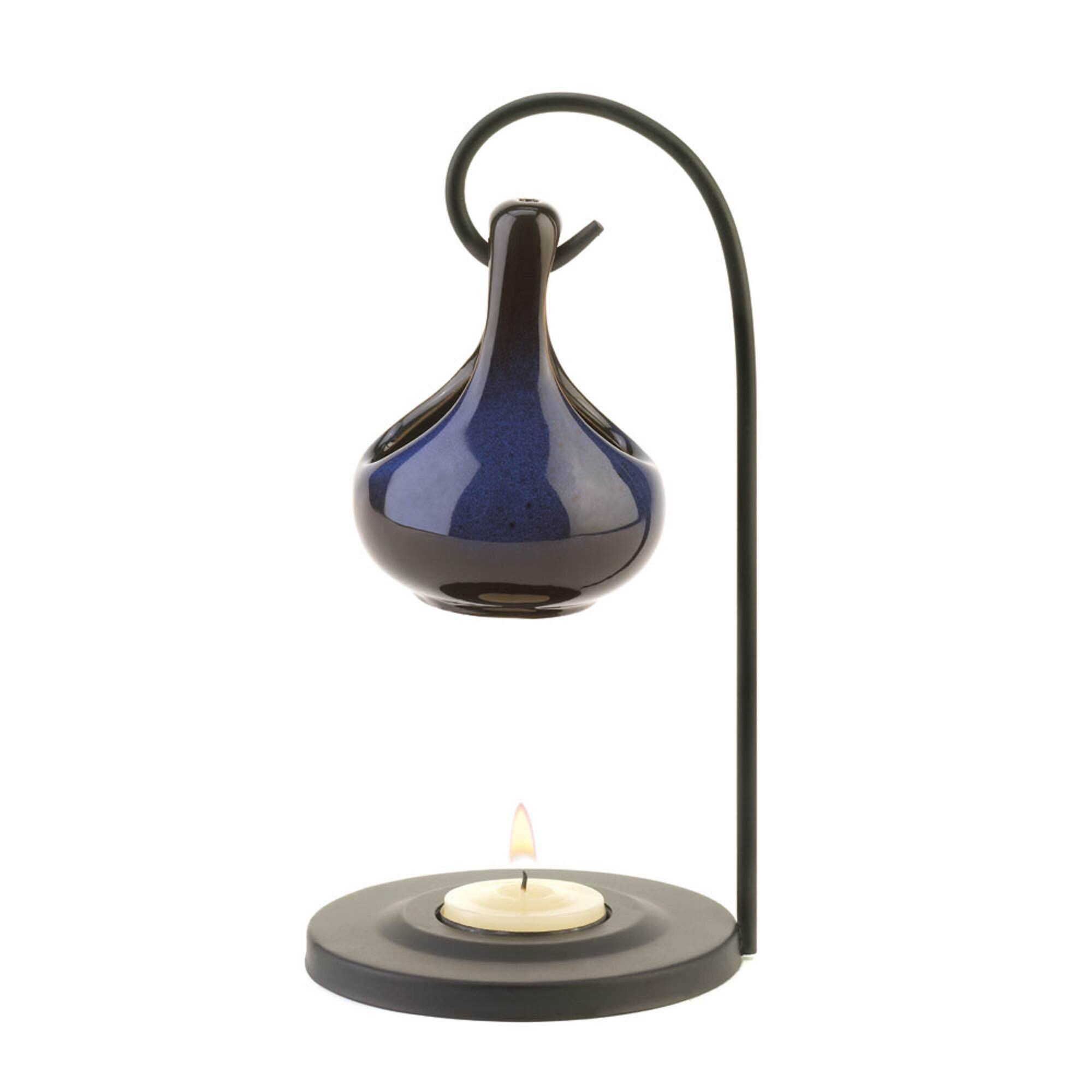 8" Cobalt Blue Porcelain Tear Drop Candle Oil Warmer